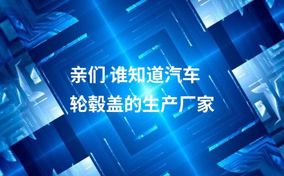 亲们 谁知道汽车轮毂盖的生产厂家